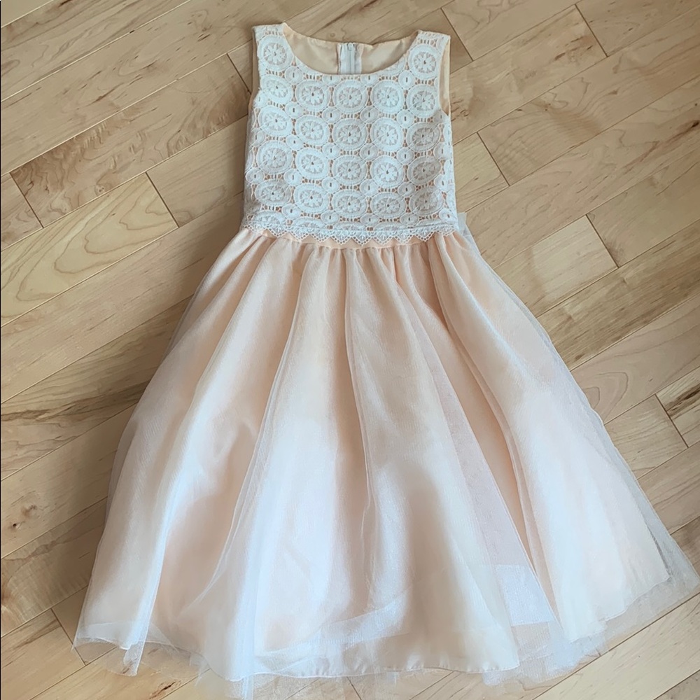 Elegant Lace Kids Dress in Cream